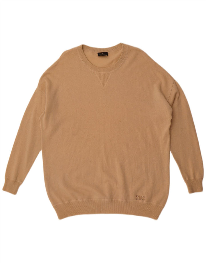 Suéter feminino Elisabetta Franchi com gola redonda IT 40 pequeno bege