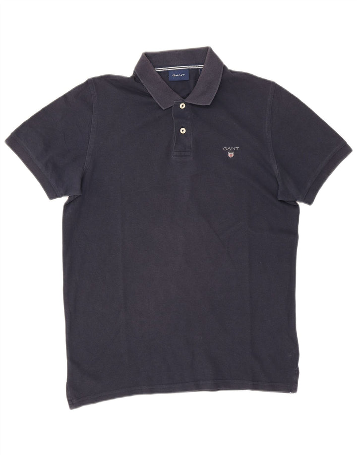 Camisa polo masculina Gant pequena algodão azul marinho