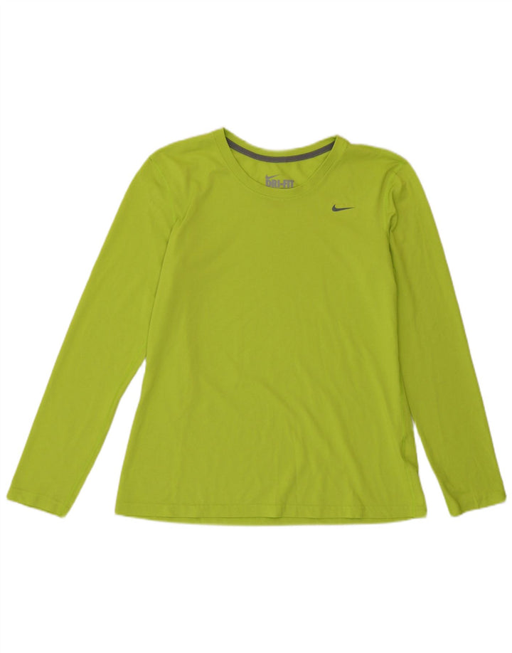 Nike Womens Dri Fit Regular Fit Top Manga Longa Reino Unido 14 Médio Verde