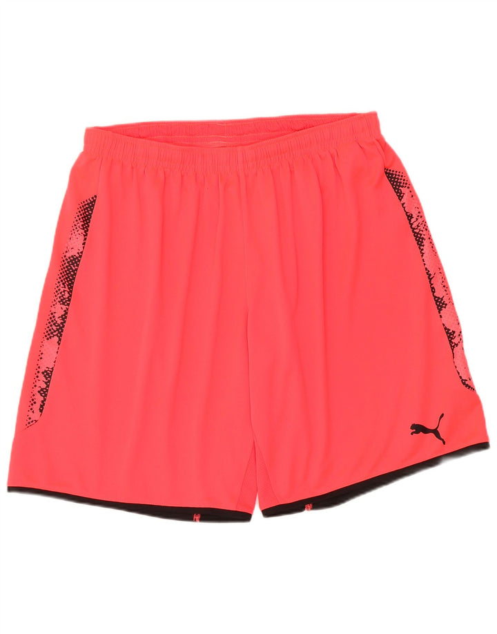 Shorts esportivos masculinos Puma XL poliéster manchado vermelho
