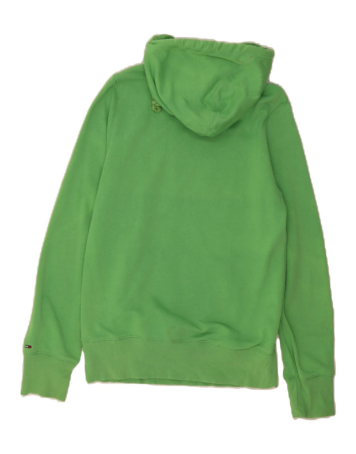 TOMMY HILFIGER Mens Graphic Hoodie Jumper Small Green Cotton Vintage Tommy Hilfiger and Second-Hand Tommy Hilfiger from Messina Hembry 