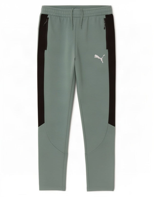 Calça de treino masculina Puma verde médio colorblock algodão