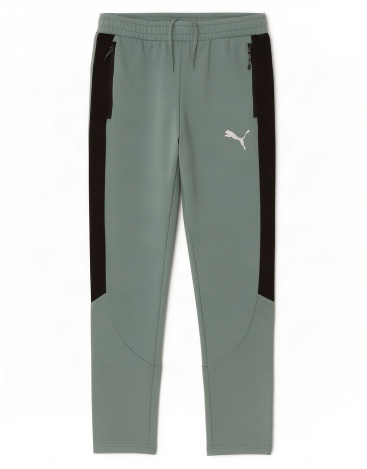 Calça de treino masculina Puma verde médio colorblock algodão
