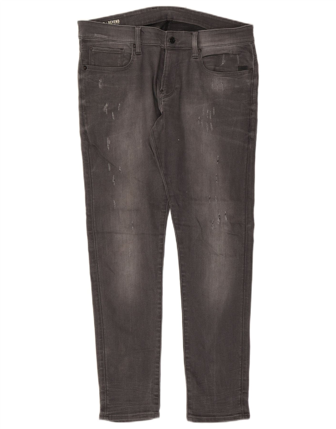 G-Star Jeans masculino super slim desgastado W36 L32 algodão cinza