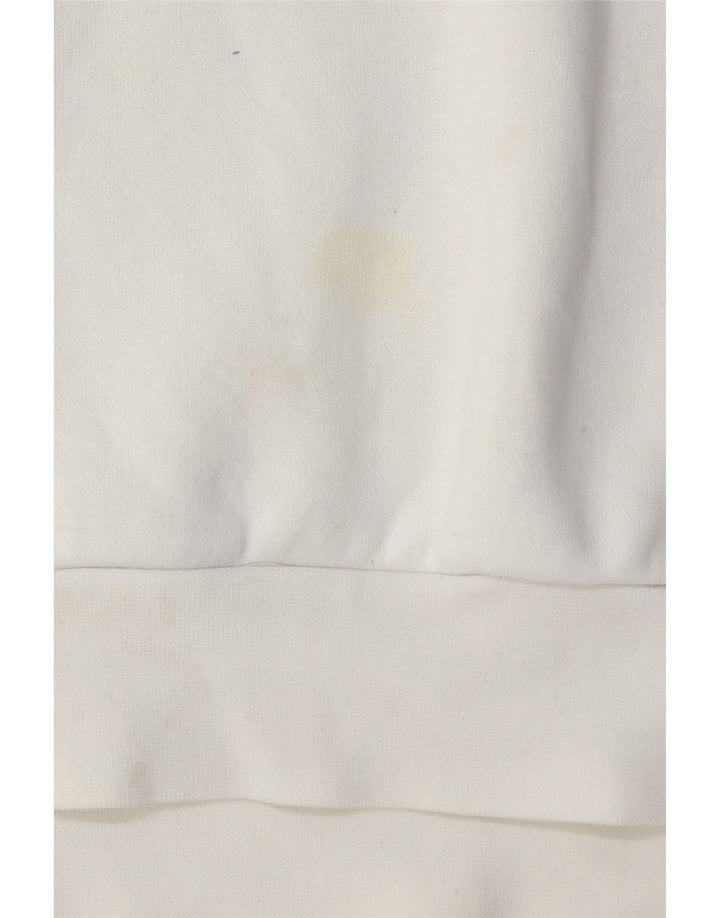 ADIDAS Mens Hoodie Jumper Pequeno Algodão Branco