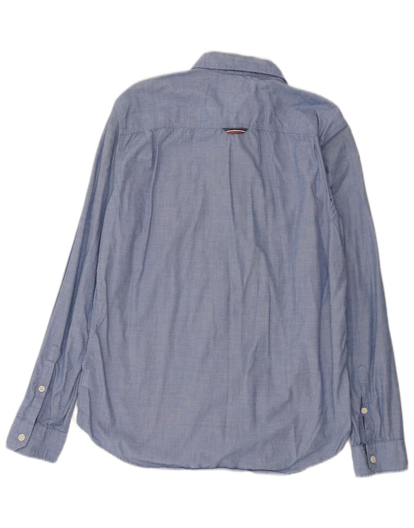 Camisa masculina Tommy Hilfiger Regular Fit grande algodão azul