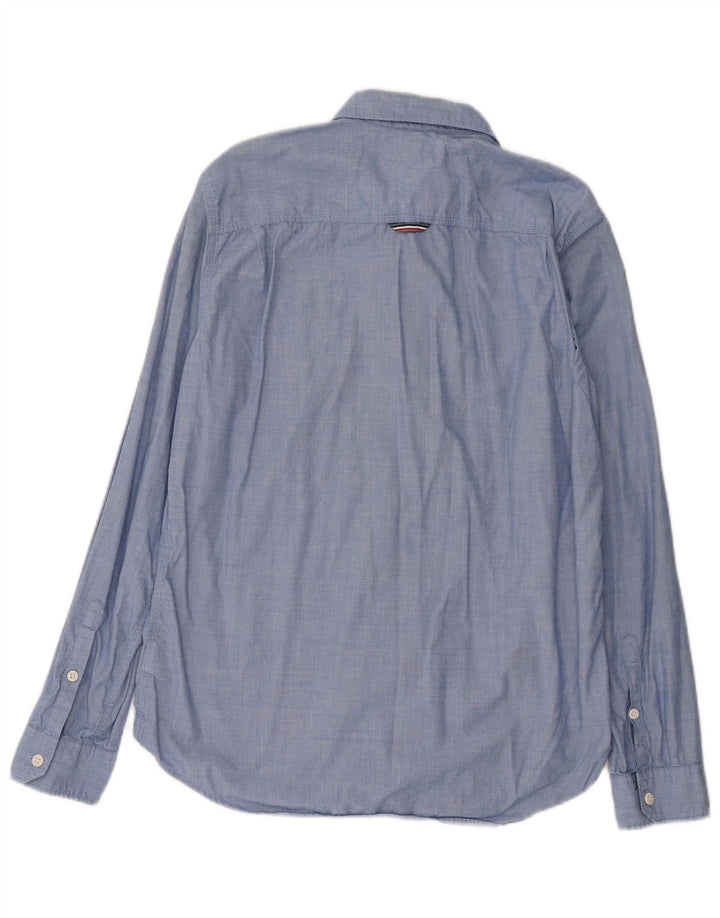 Camisa masculina Tommy Hilfiger Regular Fit grande algodão azul