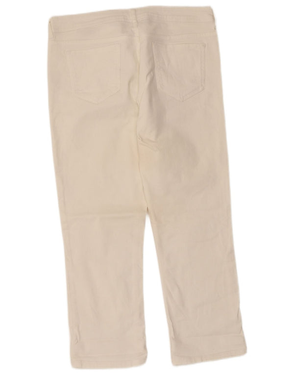 Calça jeans feminina Fat Face UK 14 grande W34 L24 algodão branco
