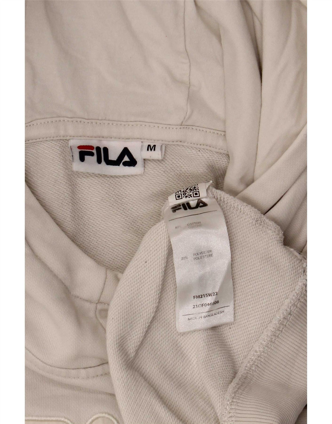 Fila Mens Graphic Hoodie Jumper Médio Algodão Branco