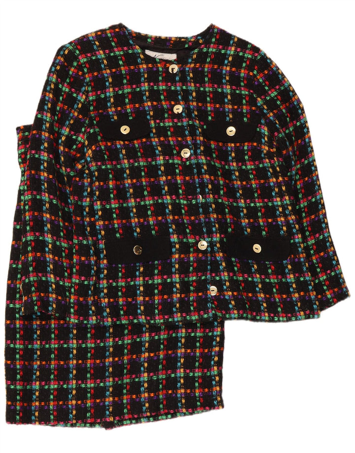 Conjunto de saia feminina de 2 peças NADIA Reino Unido 14 médio W28 xadrez multicolorido