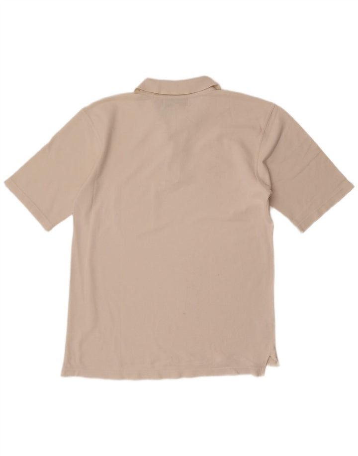 Camisa polo masculina Barbour grande de algodão branco