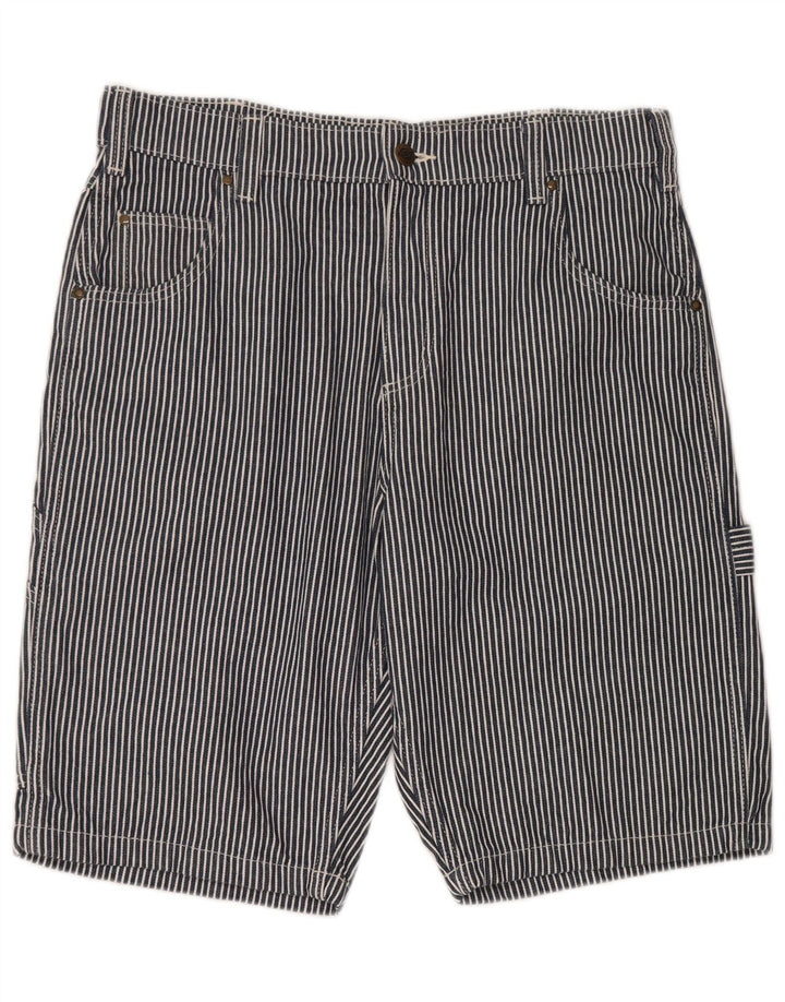 Shorts cargo masculino Dickies W34 grande algodão listrado azul marinho
