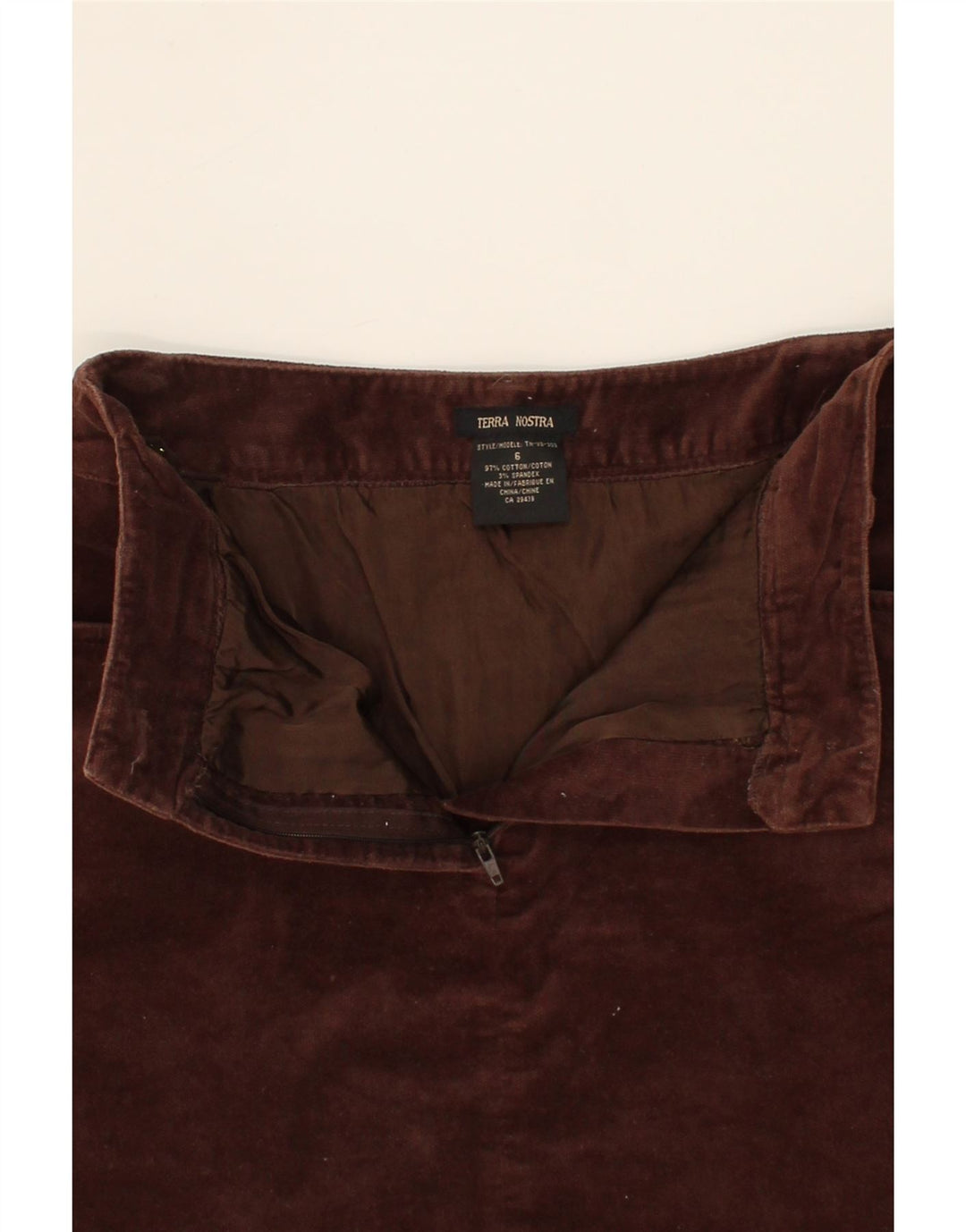 VINTAGE Womens Mini Skirt US 6 Medium W26  Brown Cotton Vintage Vintage and Second-Hand Vintage from Messina Hembry 