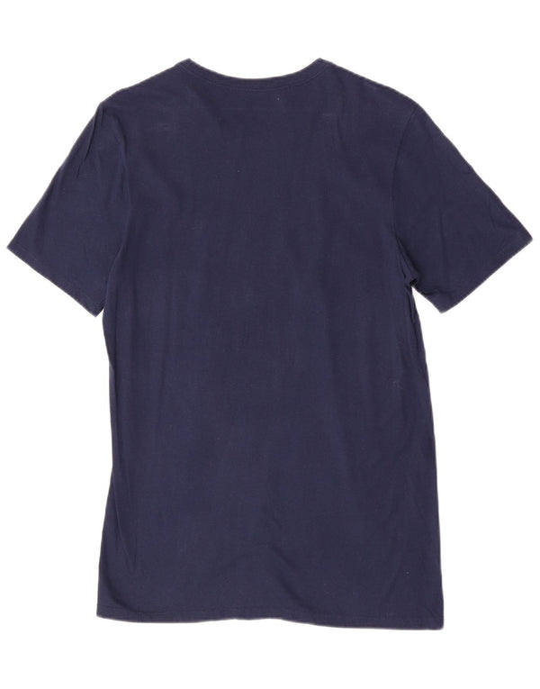 Camiseta masculina Nike Athletic Fit gráfica top pequeno azul marinho algodão esportivo