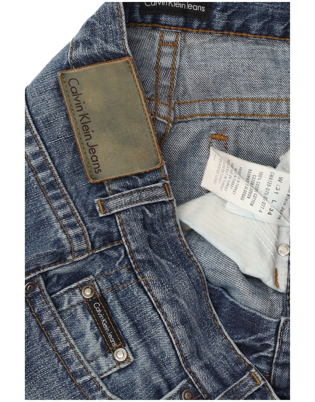 Calça jeans feminina Calvin Klein Bootcut W31 L30 azul algodão