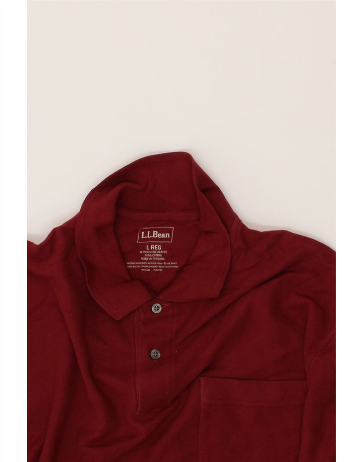L.L.BEAN Mens Polo Shirt Large Red Cotton Vintage L.L.Bean and Second-Hand L.L.Bean from Messina Hembry 