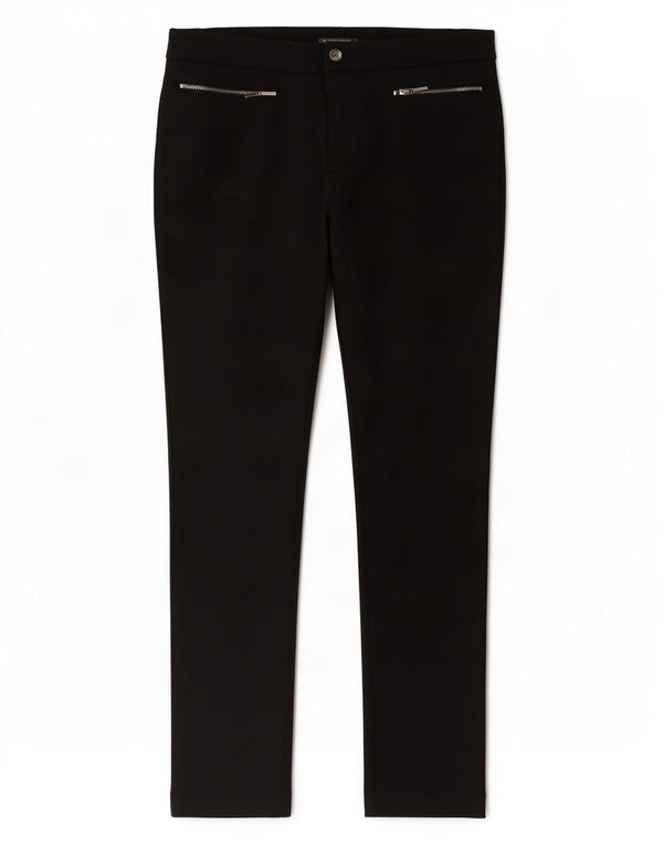 Calça casual feminina Marks & Spencer cônica Reino Unido 14 grande W32 L27 preta