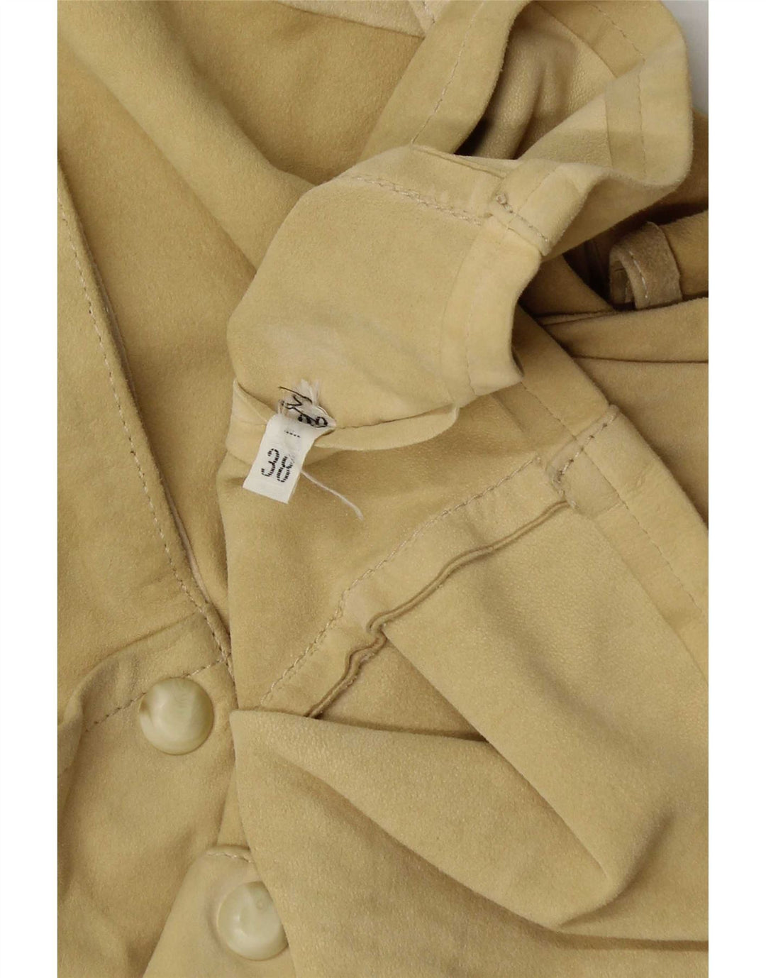Blusa feminina vintage de camurça com manga 3/4 grande UE 38 amarelo médio