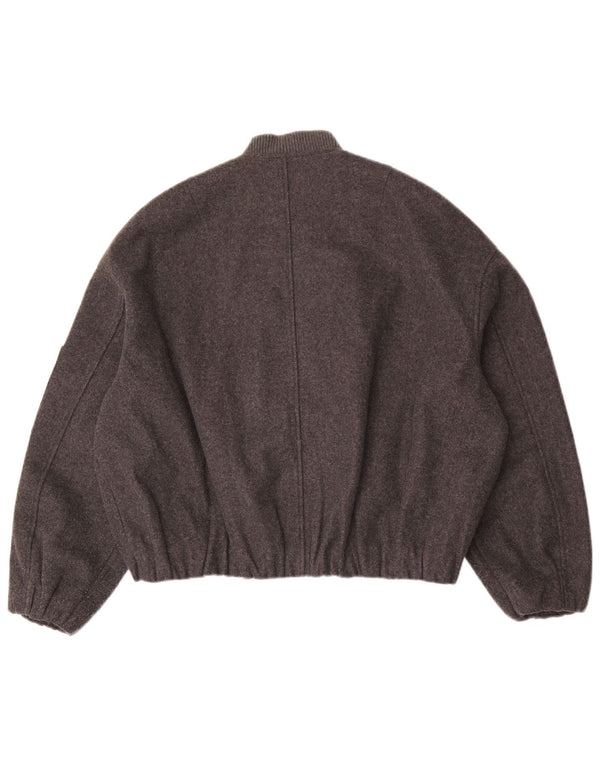 Zara Jaqueta Bomber Oversized Feminina UK 6 2XS Cinza Poliéster