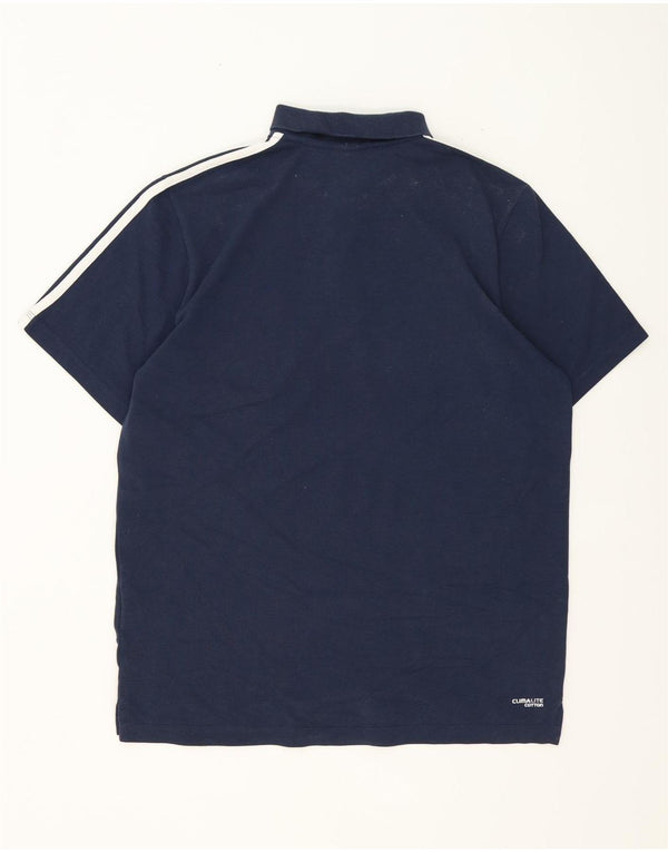 Camisa polo masculina Adidas Climalite grande algodão azul marinho