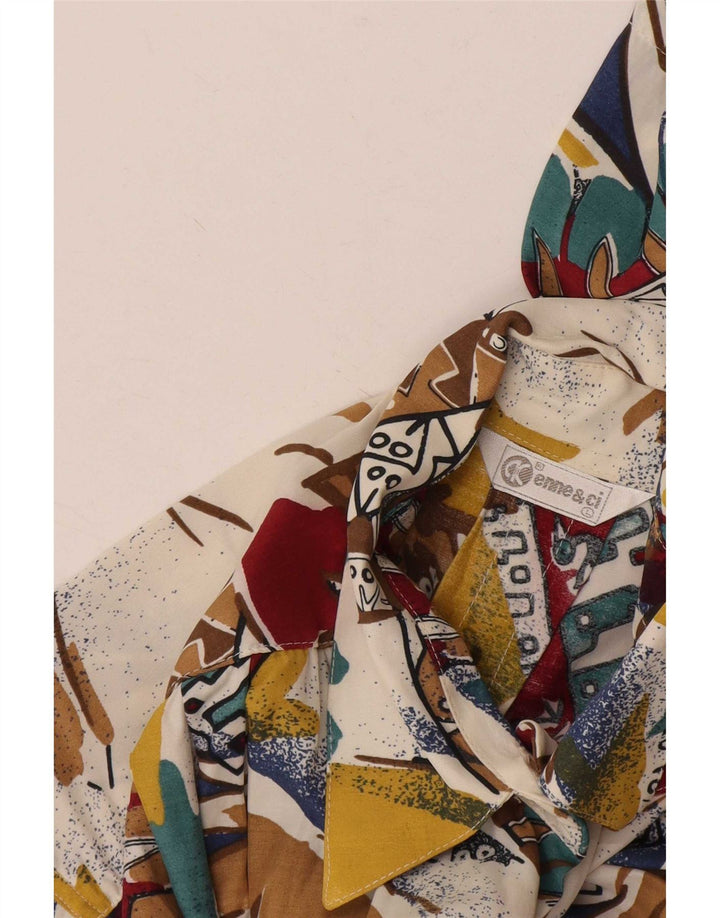 Camisa havaiana grande vintage feminina Reino Unido 16 grande retrô multicolorida
