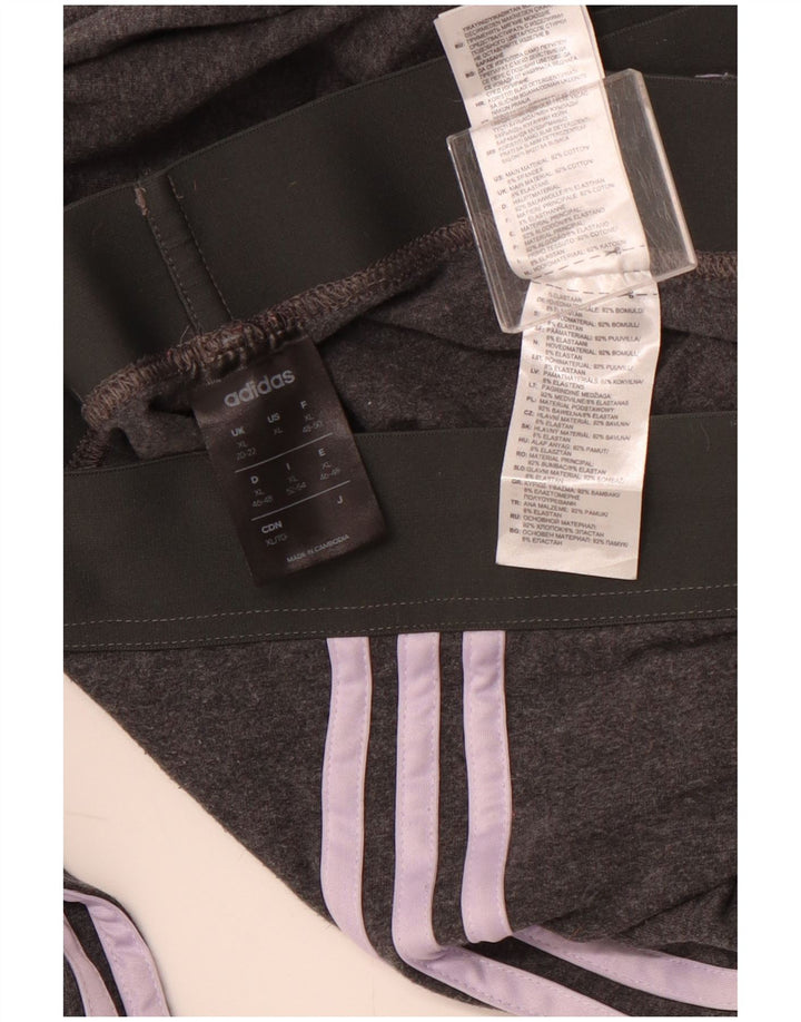 ADIDAS Womens Crop Leggings UK 20/22 XL Cinza Algodão
