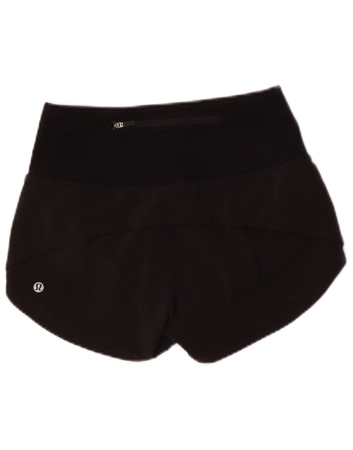 Shorts esportivos femininos Lululemon EUA 2 XS preto nylon