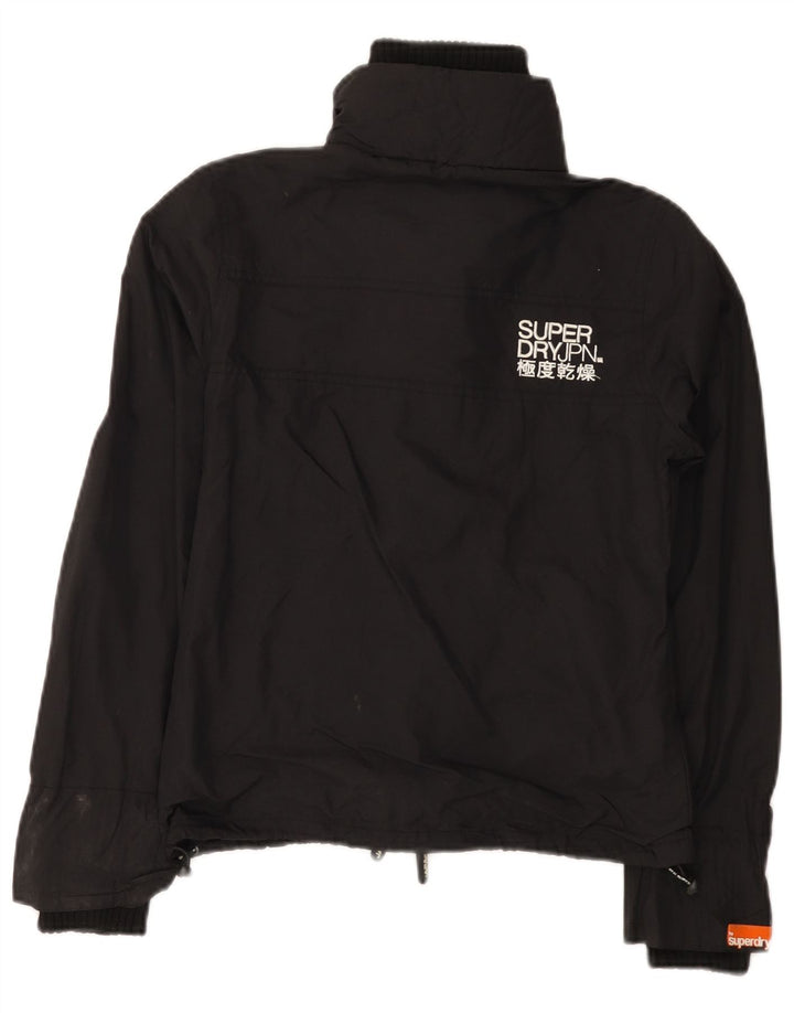 Jaqueta de chuva gráfica feminina Superdry Reino Unido 6 XS preto nylon