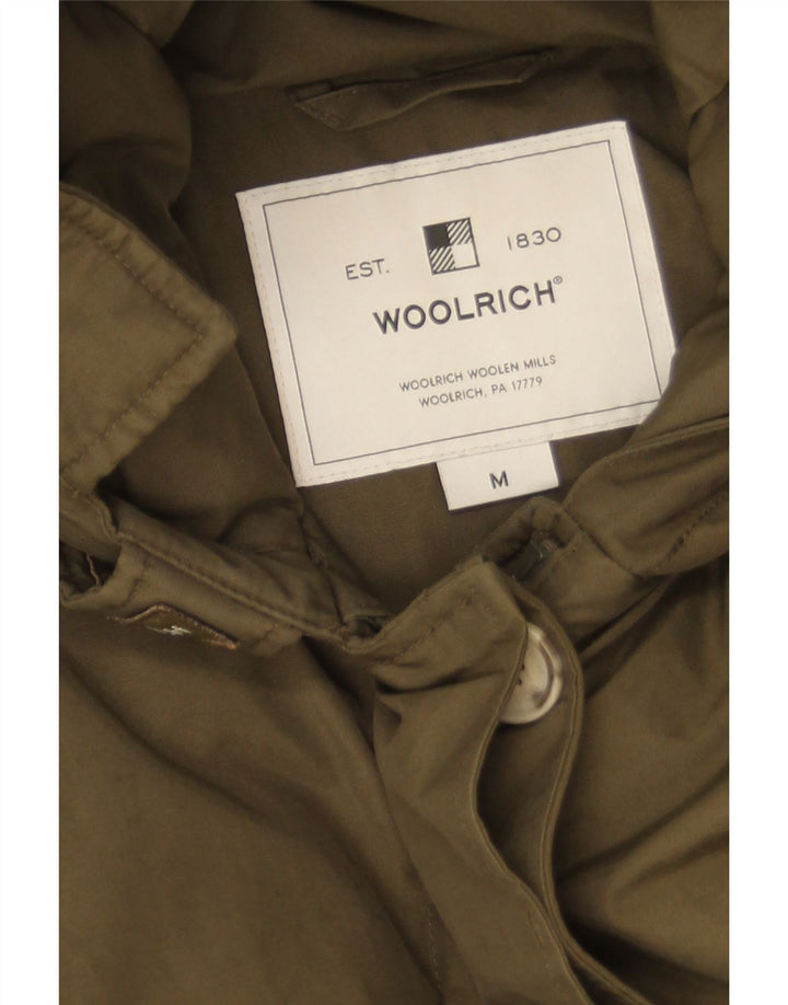 Jaqueta Parka Feminina Woolrich com Capuz Reino Unido 14 Algodão Cáqui Médio