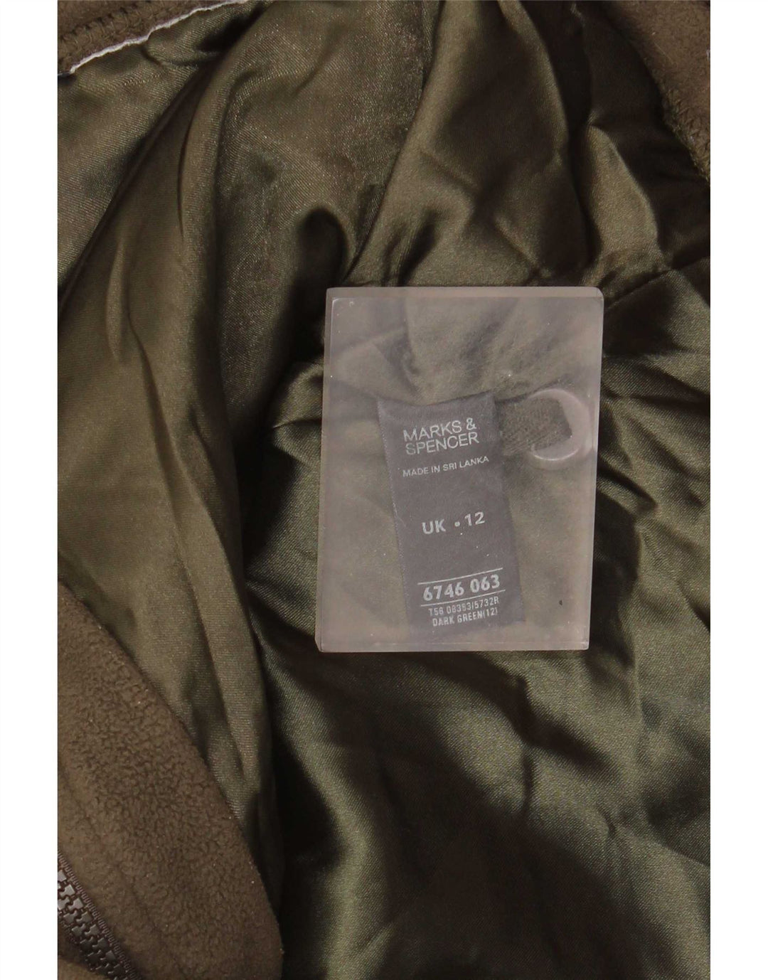 Jaqueta de lã feminina Marks & Spencer Reino Unido 12 poliéster verde médio