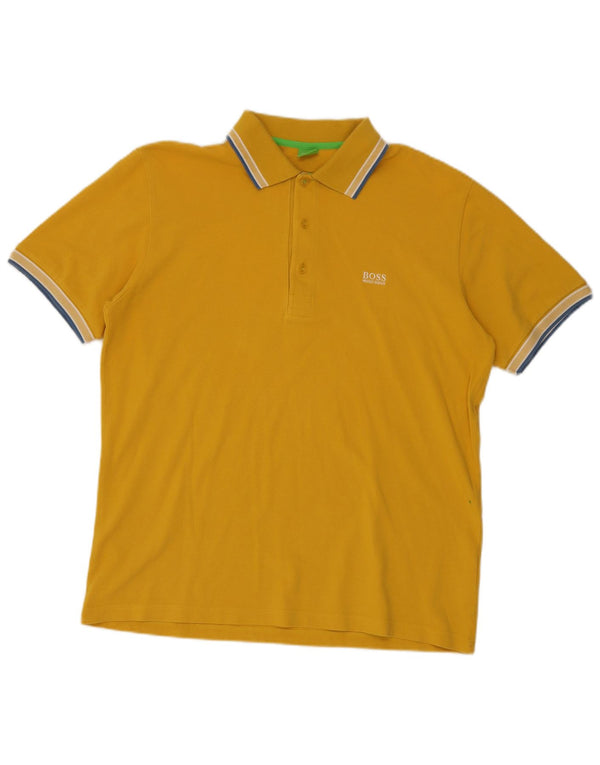 Camisa polo masculina Hugo Boss XL algodão amarelo