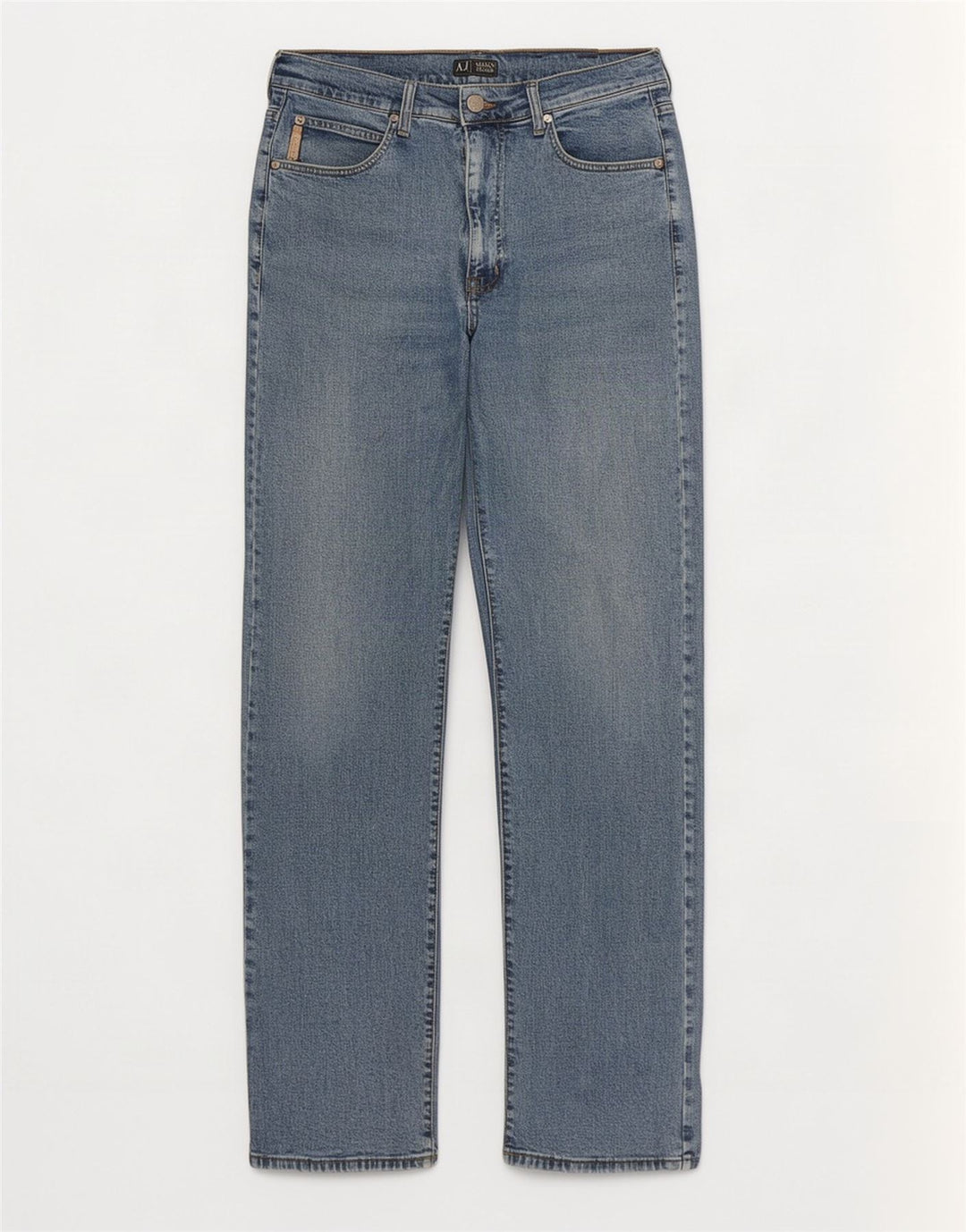 Calça jeans reta masculina Armani W32 L32 azul algodão