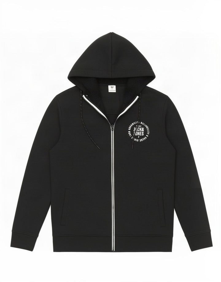 Suéter masculino com capuz e zíper Jack & Jones XL preto poliéster
