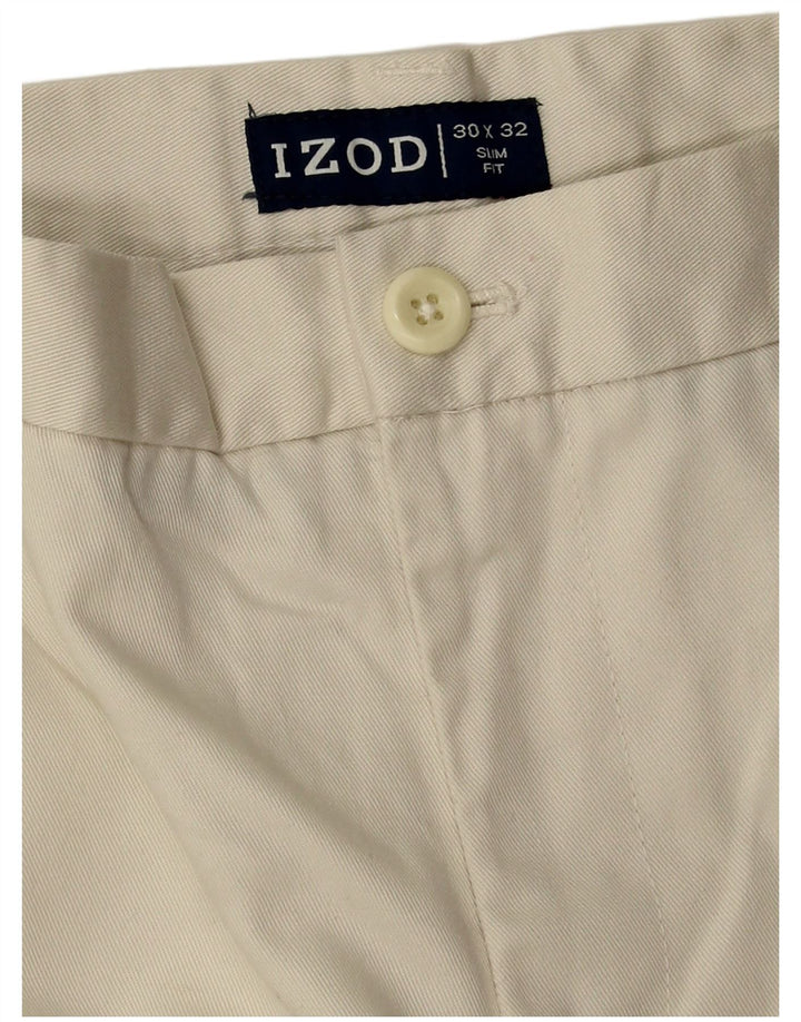 Calça Chino Masculina Slim Fit IZOD W30 L32 Bege