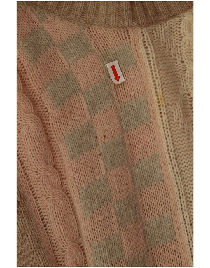 Stefanel Suéter masculino com gola canoa 2XL geométrico multicolorido
