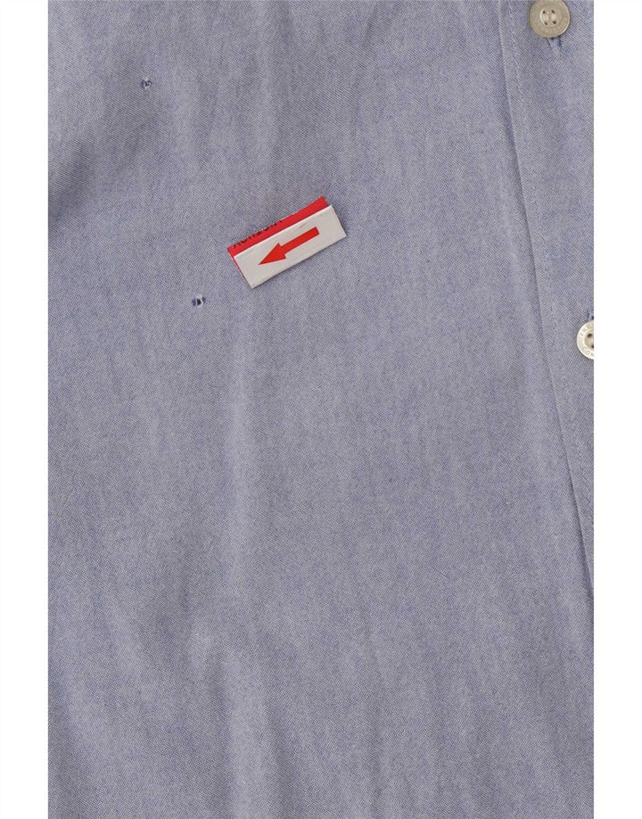 Camisa masculina French Connection pequena azul algodão
