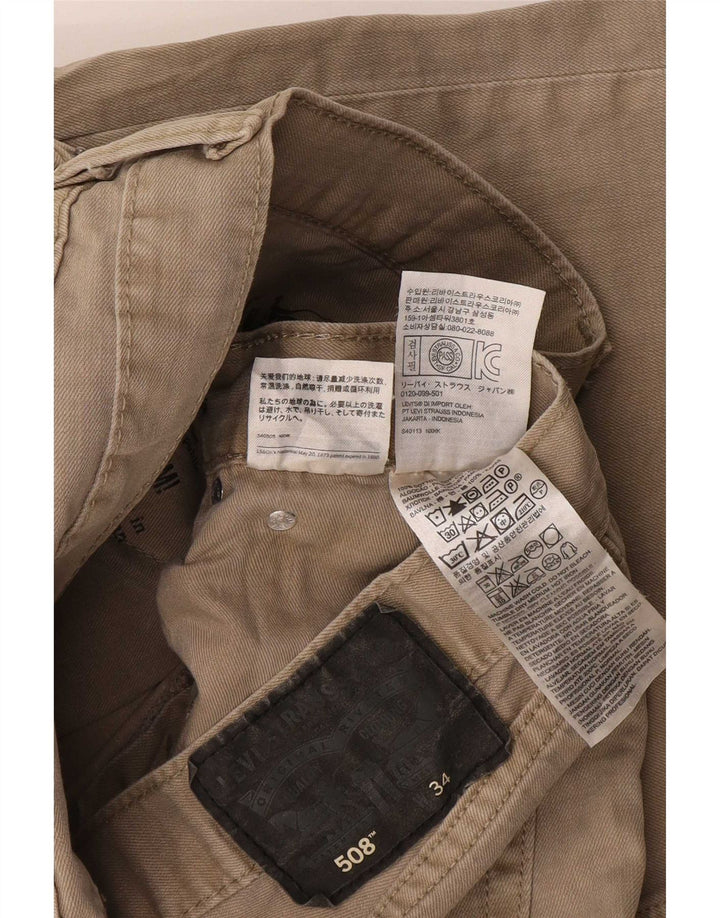 Shorts jeans masculino 508 Levi's W34 grande algodão bege