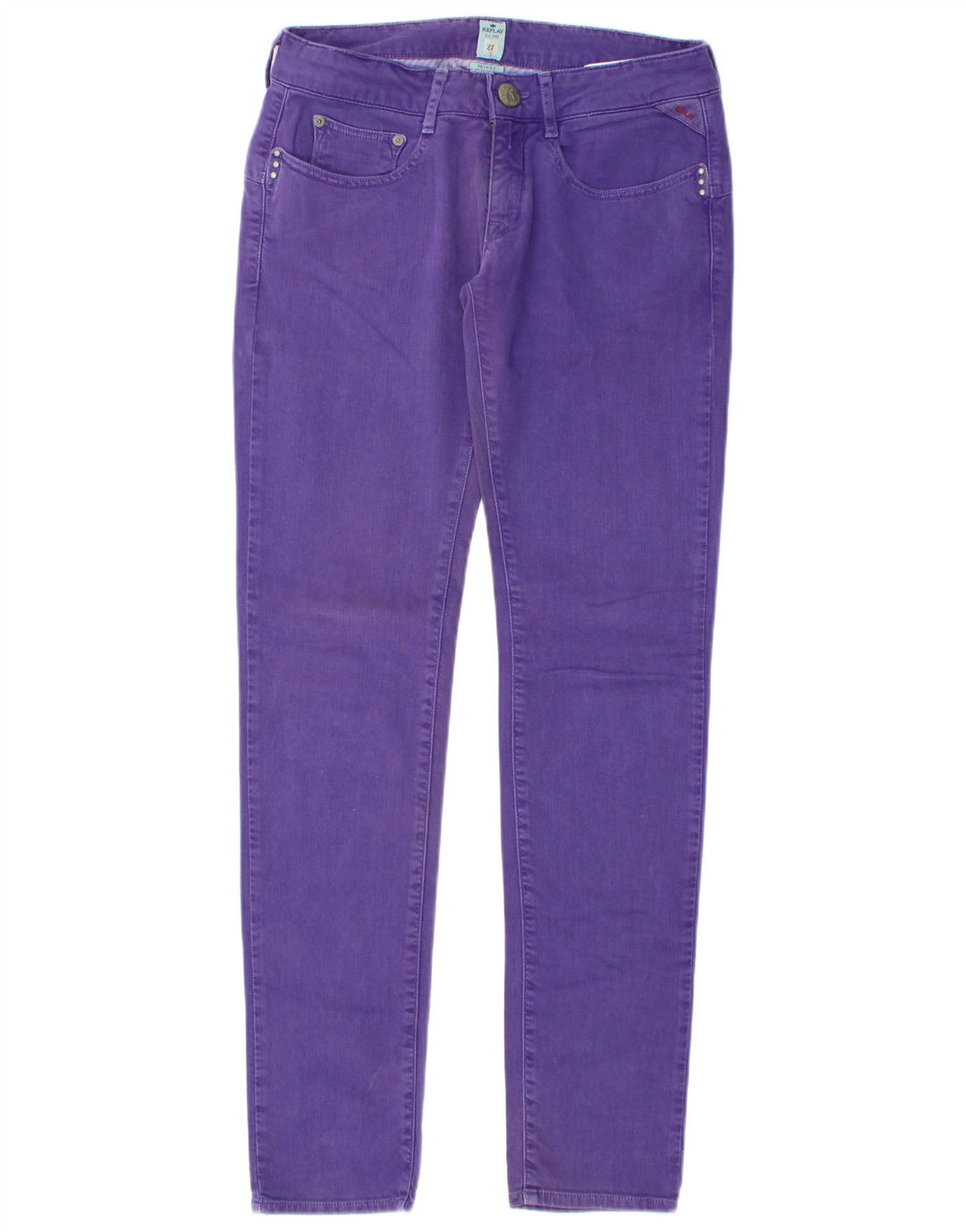 Jeans skinny feminino REPLAY W27 L32 algodão roxo
