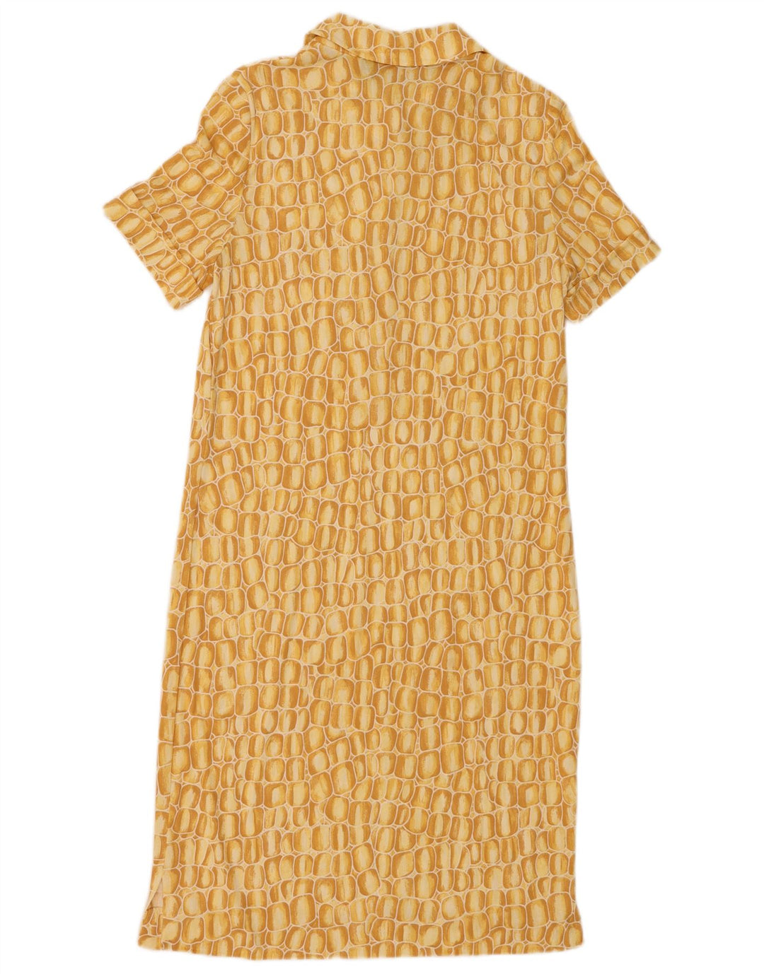 Luisa Spagnoli Pulôver Camisa Vestido Feminino Reino Unido 14 Médio Amarelo Geométrico