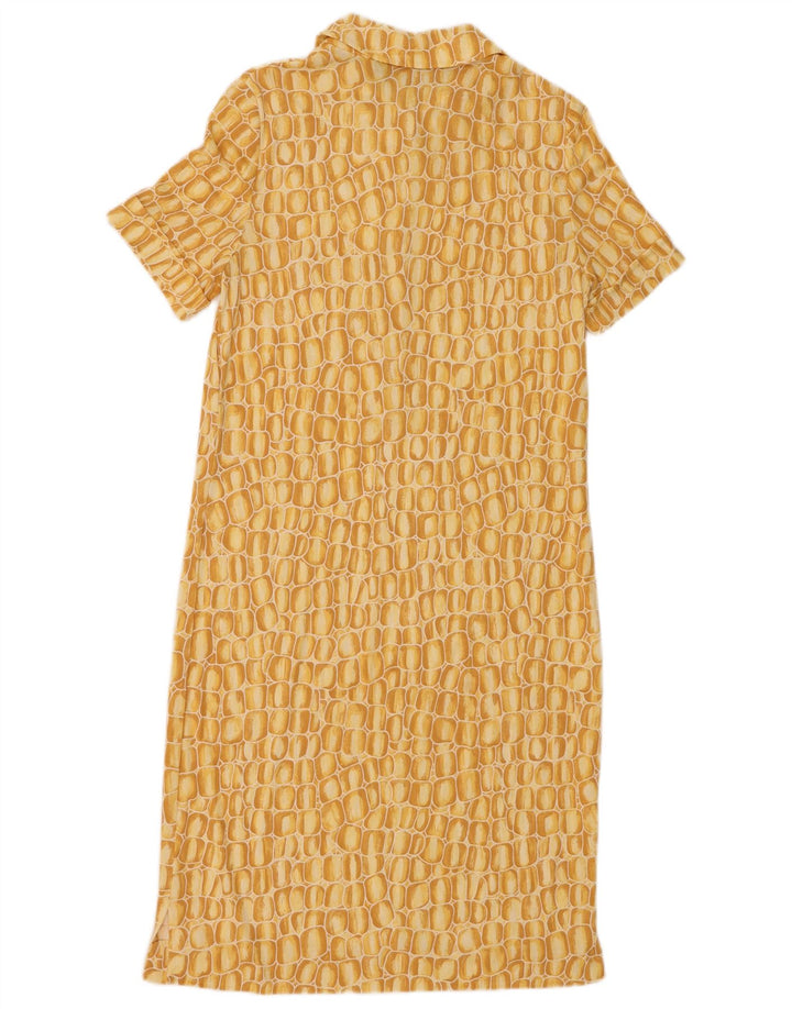 Luisa Spagnoli Pulôver Camisa Vestido Feminino Reino Unido 14 Médio Amarelo Geométrico