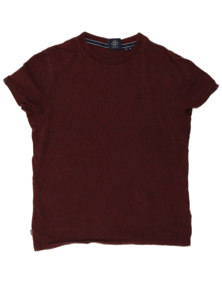 Camiseta masculina Superdry Top médio algodão manchado Borgonha