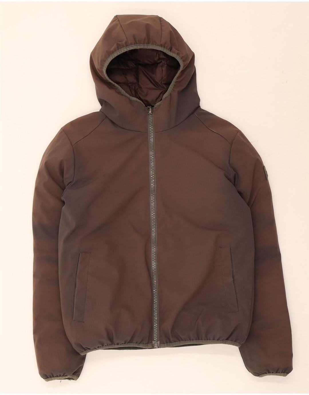 Jaqueta masculina acolchoada reversível com capuz Invicta UK 36 poliéster marrom pequeno