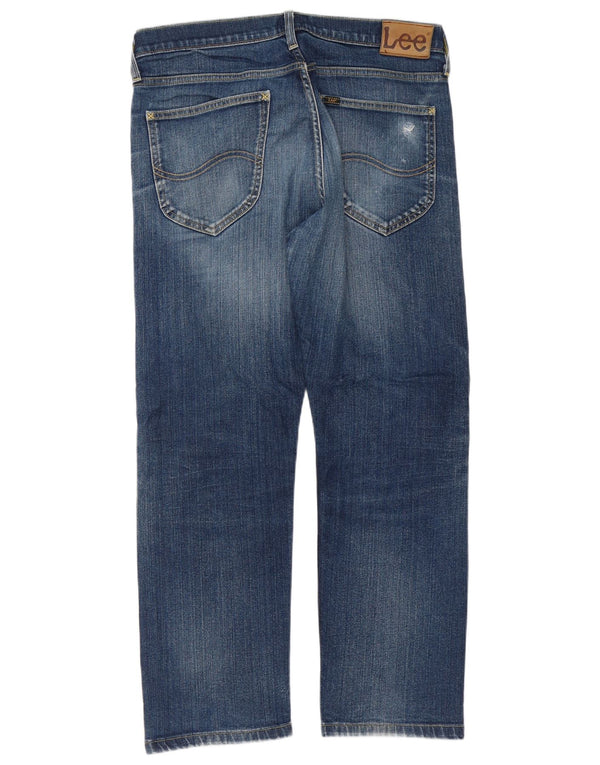 Lee Mens Blake Straight Jeans W34 L28 Azul Algodão