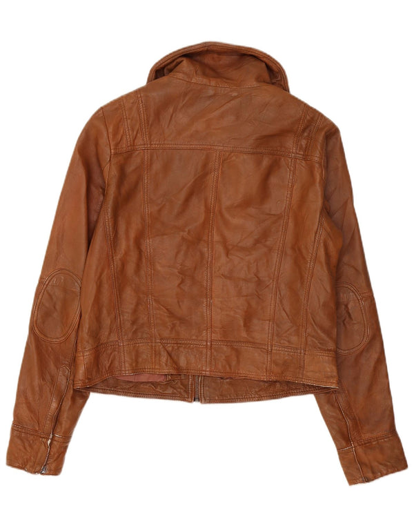 Jaqueta de couro feminina PEPE Jeans UK 18 XL marrom