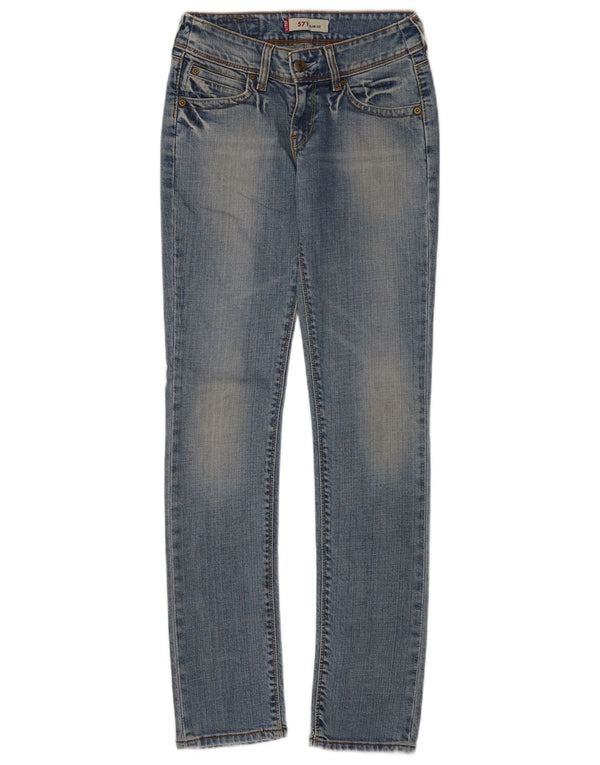 Calça jeans feminina Levi's 571 Slim W28 L34 azul algodão