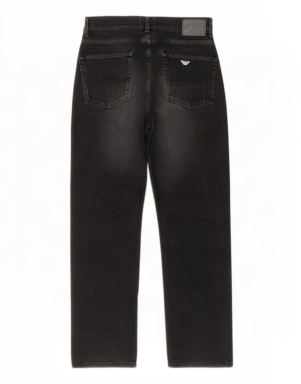 Calça jeans reta masculina Armani W32 L33 algodão preto
