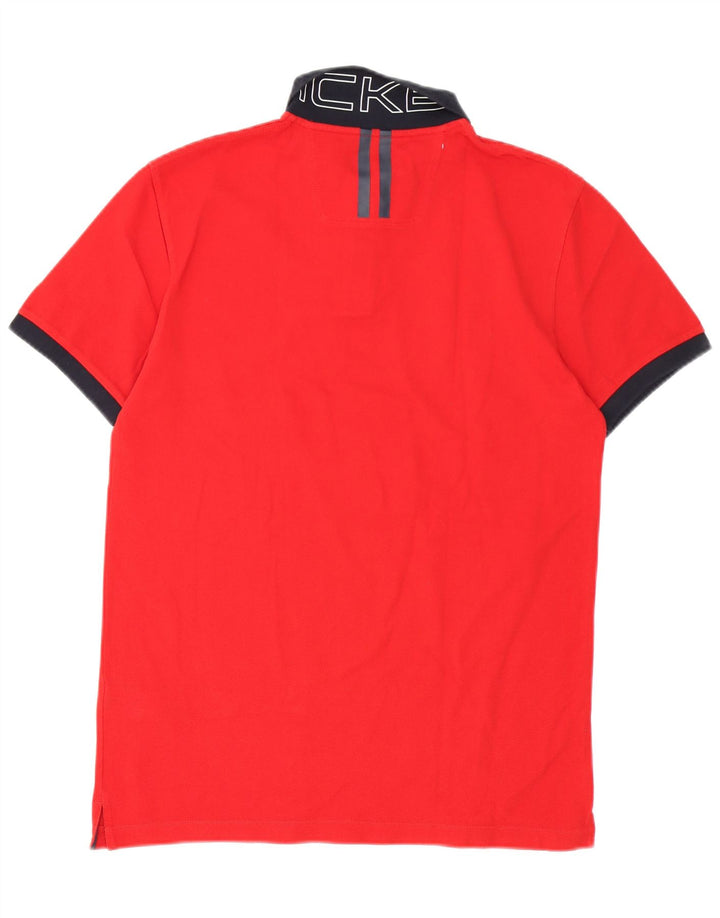 Hackett Camisa polo masculina gráfica de rugby de algodão vermelho médio