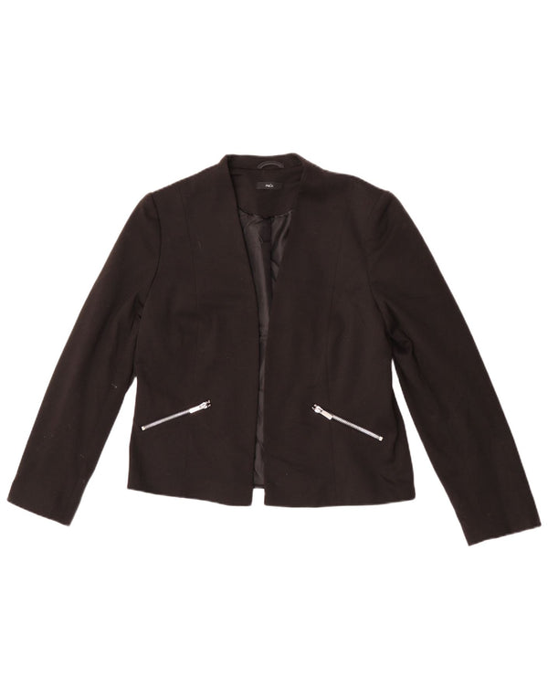 Jaqueta blazer aberta feminina M&Co UK 12 poliéster preto médio