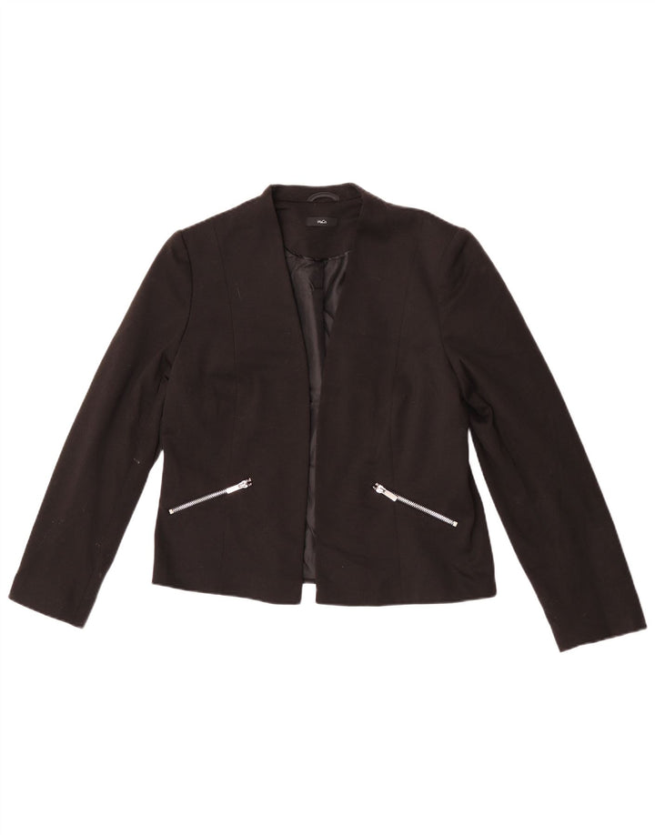 Jaqueta blazer aberta feminina M&Co UK 12 poliéster preto médio