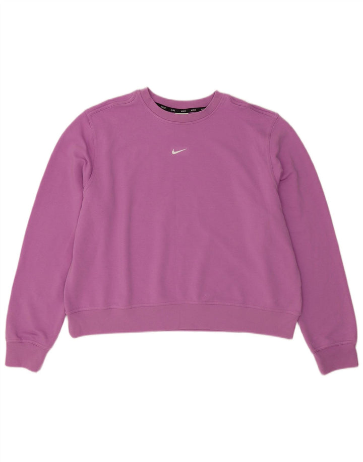 Nike Womens Dri Fit Oversized Moletom Jumper UK 18 XL Roxo Poliéster